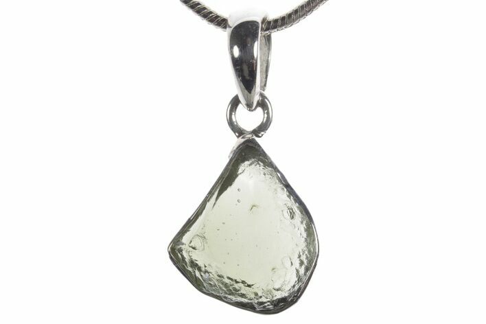 Green Moldavite Tektite Pendant ( g) - Czech Republic #353966